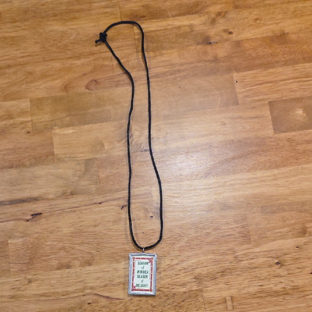 Black Cord Necklace with Inspirational Pendant